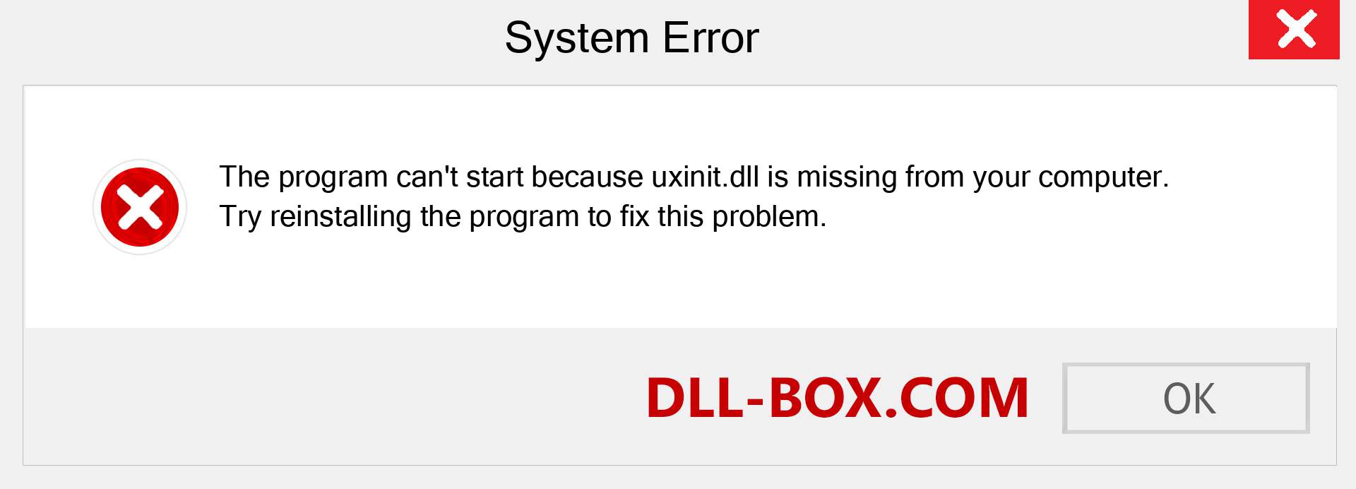  uxinit.dll file is missing?. Download for Windows 7, 8, 10 - Fix  uxinit dll Missing Error on Windows, photos, images